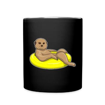 Erdmännchen Schwimmen Schwimmring Sommer - Tasse einfarbig - Schwarz - Vorne