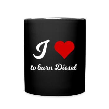 Die Auto und Diesel Fans - Tasse einfarbig - Schwarz - Vorne