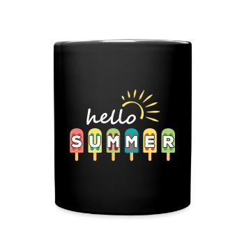 Sommer, hallo Sommer, Sommerferien - Tasse einfarbig - Schwarz - Vorne