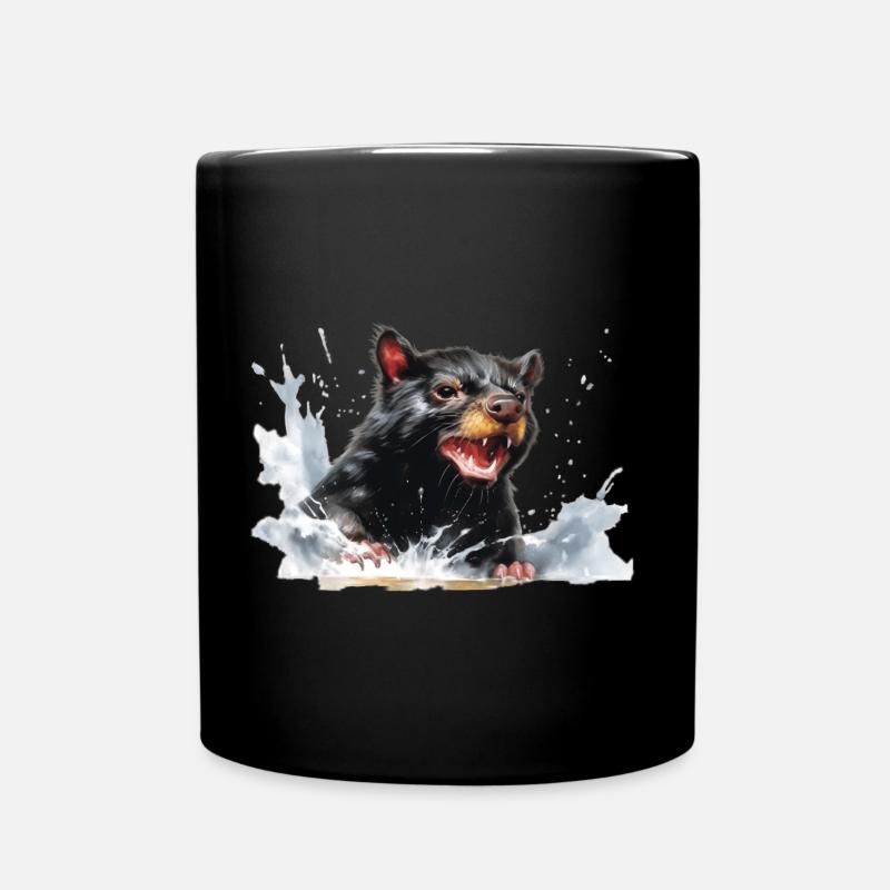 Tasmanischer Teufel im Wasser - Tasse einfarbig - Schwarz