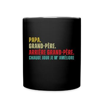 Papa,grand-père,arrière grand-père humour cadeau - Mug uni - noir - Devant