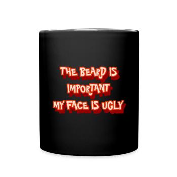 Mein Bart - Tasse einfarbig - Schwarz - Vorne
