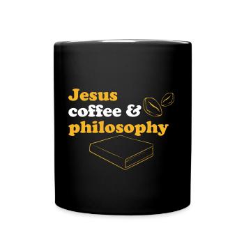 Philosophie Jesus Lehrer Wissenschaft Lesen Kaffee - Tasse einfarbig - Schwarz - Vorne