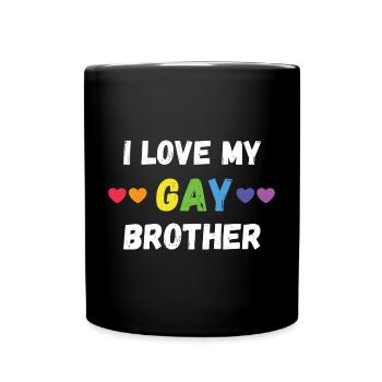 Mois de la fierté LGBT - J’aime mon frère gay - Mug uni - noir - Devant