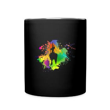 Handstand gehalten - Tasse einfarbig - Schwarz - Vorne