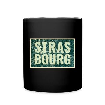 Plan de la ville de Strasbourg – Design urbain - Mug uni - noir - Devant