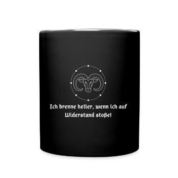 T-Shirt Sternzeichen Widder Astrologie Horoskop - Tasse einfarbig - Schwarz - Vorne