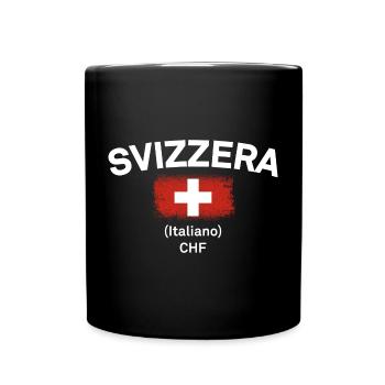 Emblème suisse italien CHF - Mug uni - noir - Devant