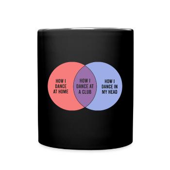 Diagramme de Venn Dancing Funny pour les danseurs - Mug uni - noir - Devant