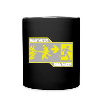 Feuerwehr - Ehrenamt - Freiwillige Feuerwehr - Tasse einfarbig - Schwarz - Vorne