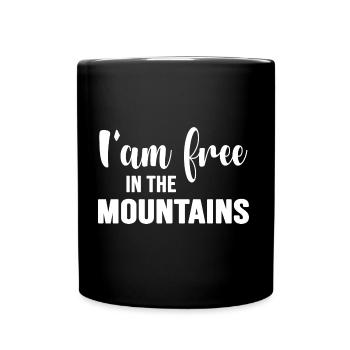 climbing mountaineer free alpinist mountaineering - Full Colour Mug - black - Front