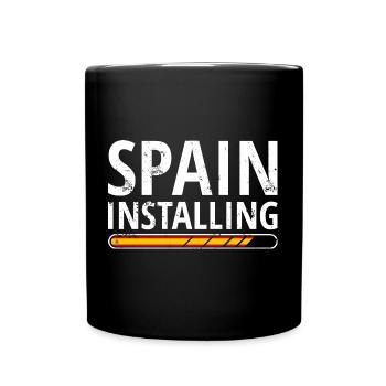 Spanien Flagge Vintage Spanische Fahne Used Look - Tasse einfarbig - Schwarz - Vorne