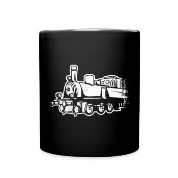 Dampflokomotive Skizze - Tasse einfarbig - Schwarz - Vorne
