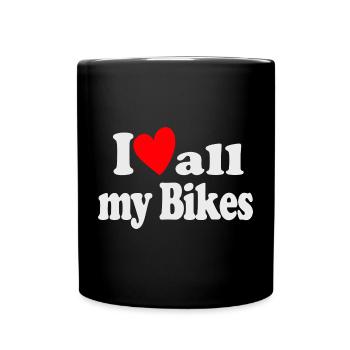 J’aime tous mes vélos - Mug uni - noir - Devant