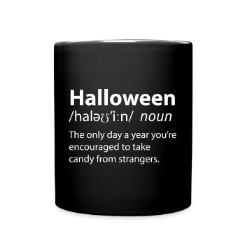 Halloween Funny Dictionary Définition - Mug uni - noir - Devant