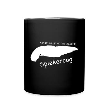 Spiekeroog Koordinaten - Tasse einfarbig - Schwarz - Vorne