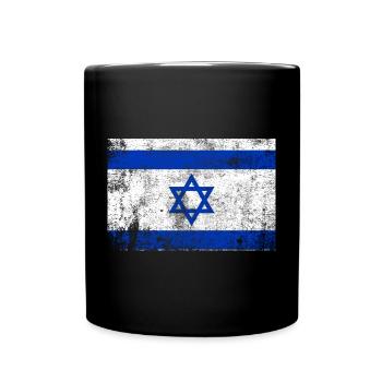 Drapeau d’Israël drapeau Grunge rétro Vintage - Mug uni - noir - Devant