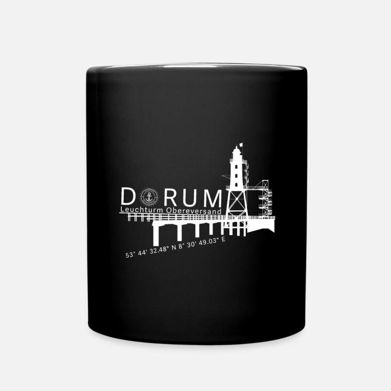 Leuchtturm Obereversand - Tasse einfarbig - Schwarz