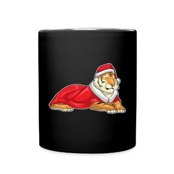 Chapeau de Père Noël tigre - Mug uni - noir - Devant