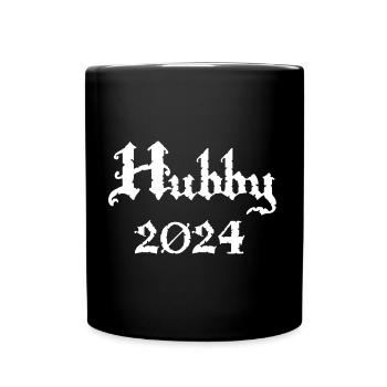 2024 Hubby werdender Ehemann Junggesellenabschied - Tasse einfarbig - Schwarz - Vorne