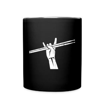 Schlagzeuger Rockmusik - Tasse einfarbig - Schwarz - Vorne