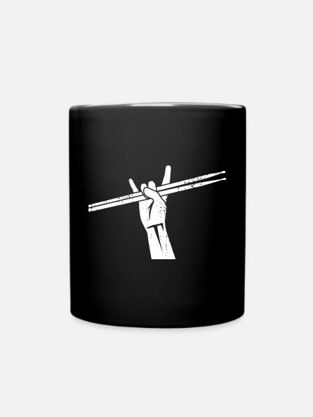 Schlagzeuger Rockmusik - Tasse einfarbig - Schwarz