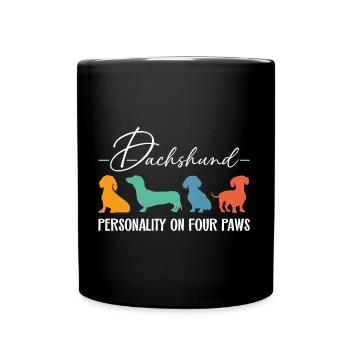 Dachshund personality on four paws - Full Colour Mug - black - Front