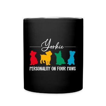 Personnalité du Yorkshire Terrier sur quatre pattes. - Mug uni - noir - Devant