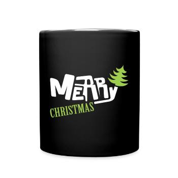 police de joyeux noël police de sapin de noël comique police - Mug uni - noir - Devant