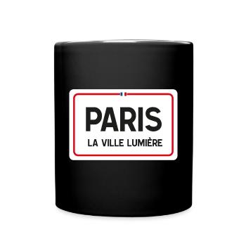 Paris place name sign - Full Colour Mug - black - Front