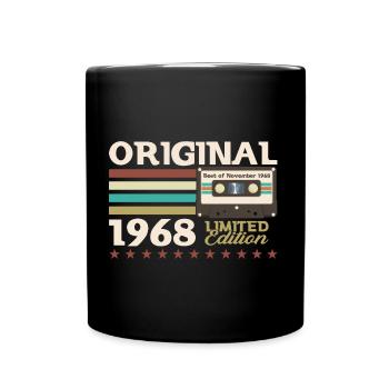 55e anniversaire Cassette Novembre Vintage 1968 - Mug uni - noir - Devant