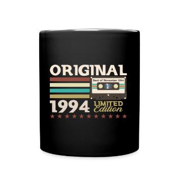 29e anniversaire Cassette Novembre Vintage 1994 - Mug uni - noir - Devant