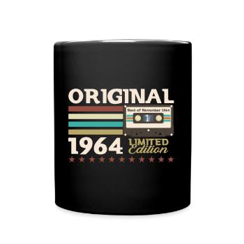 59e anniversaire Cassette Novembre Vintage 1964 - Mug uni - noir - Devant