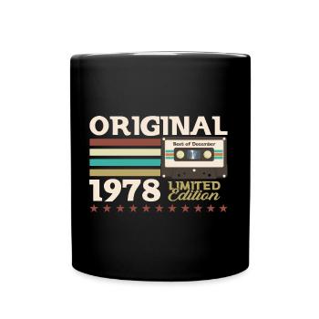 45e anniversaire Cassette décembre Vintage 1978 - Mug uni - noir - Devant