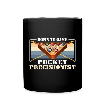 Pool Billardspieler Queue 8-Ball - Tasse einfarbig - Schwarz - Vorne