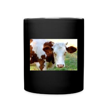 Kuh Poster - Tasse einfarbig - Schwarz - Vorne