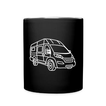 Van / Camper Van - Front - White - Full Colour Mug - black - Front