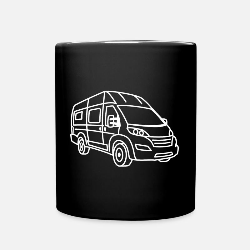 Kastenwagen / Camper Van - Front - Weiß - Tasse einfarbig - Schwarz