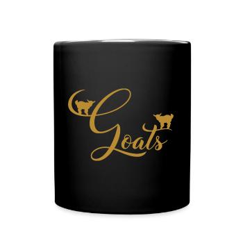 Petites chèvres sur des agneaux de chèvre lettre - Mug uni - noir - Devant