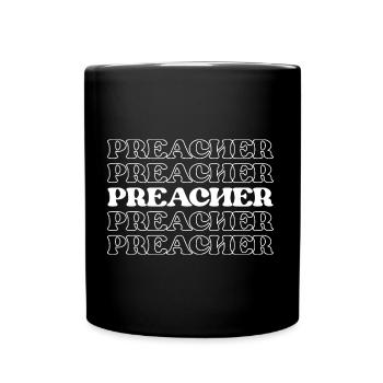 Preacher Minister Clergyman Pastor Priest - Full Colour Mug - black - Front