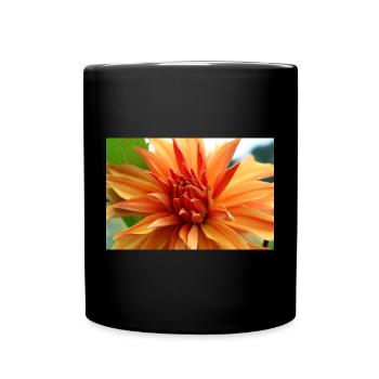 Dahlia Orange Salmon Blossom ,Flower - Full Colour Mug - black - Front