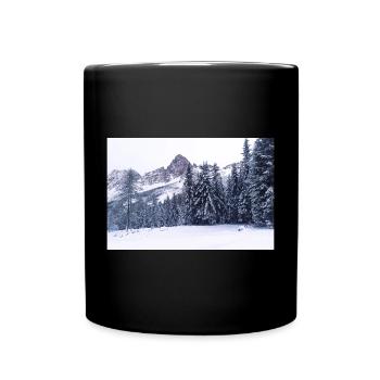 Panorama hivernal des Dolomites de Belluno - Mug uni - noir - Devant