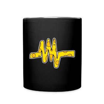 Battement de coeur ornement symbole pulsation ligne - Mug uni - noir - Devant