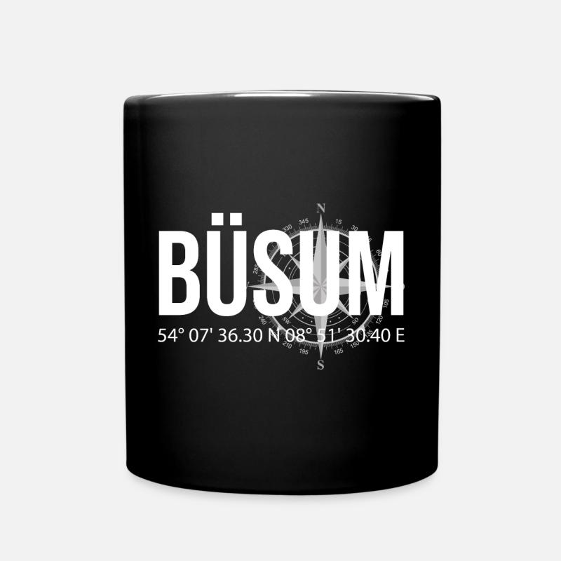 Koordinaten Büsum - Tasse einfarbig - Schwarz