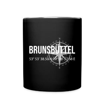Koordinaten Brunsbüttel - Tasse einfarbig - Schwarz - Vorne