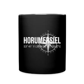 Koordinaten Horumersiel - Tasse einfarbig - Schwarz - Vorne
