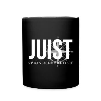 Koordinaten Juist - Tasse einfarbig - Schwarz - Vorne