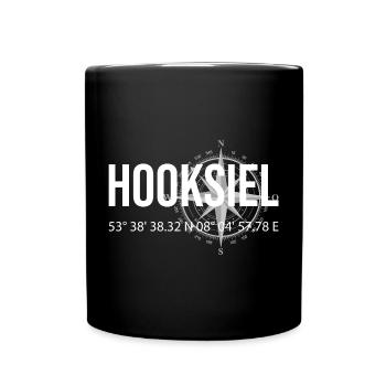 Koordinaten Hooksiel - Tasse einfarbig - Schwarz - Vorne