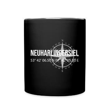 Koordinaten Neuharlingersiel - Tasse einfarbig - Schwarz - Vorne