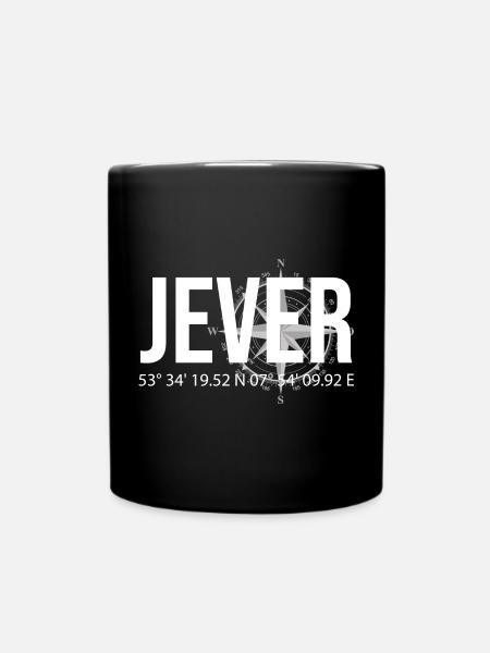 Koordinaten Jever - Tasse einfarbig - Schwarz